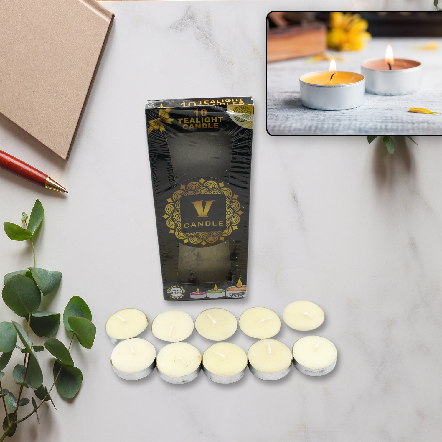 6941 Burning Tea Light Candles | Tealights Candles Premium Quality Candle (10 Pc Big Size ) 6941 Burning Tea Light Candles | Tealights Candles Premium Quality Candle (10 Pc Big Size )